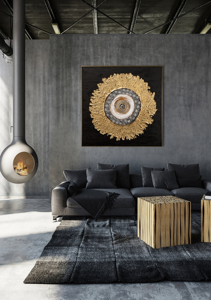 Hangemaltes Acrylgemälde auf Leinwand „Goldene Eleganz“ - houseofhome24