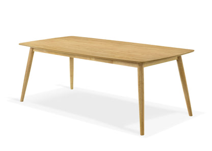 Rechteckiger Esstisch aus funierter Eiche 190x100x77 cm in Natur | Esszimmertisch eckig aus Eiche - houseofhome24