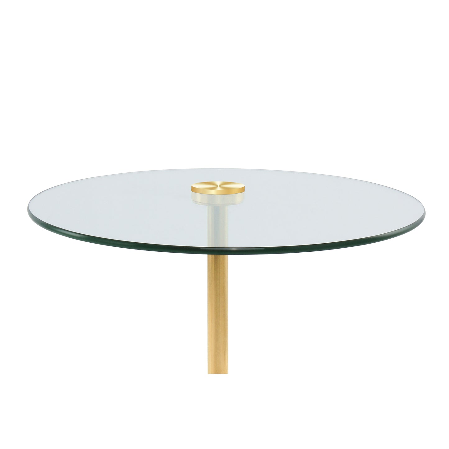 Handgefertigter Beistelltisch mit Glasplatte und Marmorsockel „Solea“ in Gold/Weiß | Elegante Akzente für Ihr Wohnambiente - houseofhome24