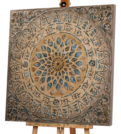 Hangemaltes Acrylgemälde auf Leinwand „Mandala Oriental“ - houseofhome24