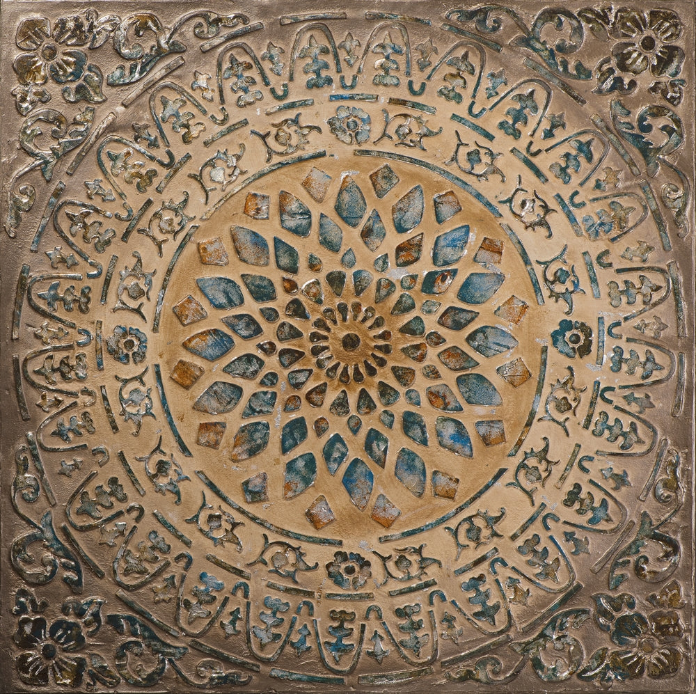 Hangemaltes Acrylgemälde auf Leinwand „Mandala Oriental“ - houseofhome24