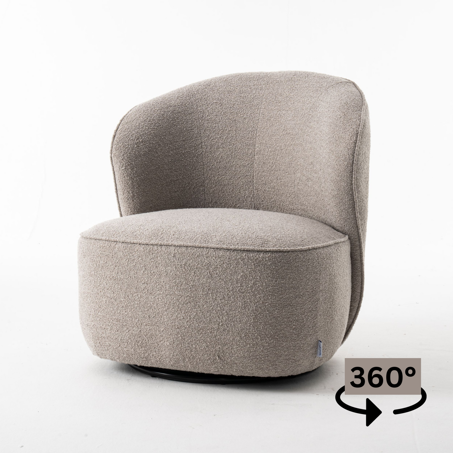 Gemütlicher Loungestuhl mit Bouclé-Stoff in Taupe | Wohnzimmerstuhl Teddystoff - Modern - houseofhome24