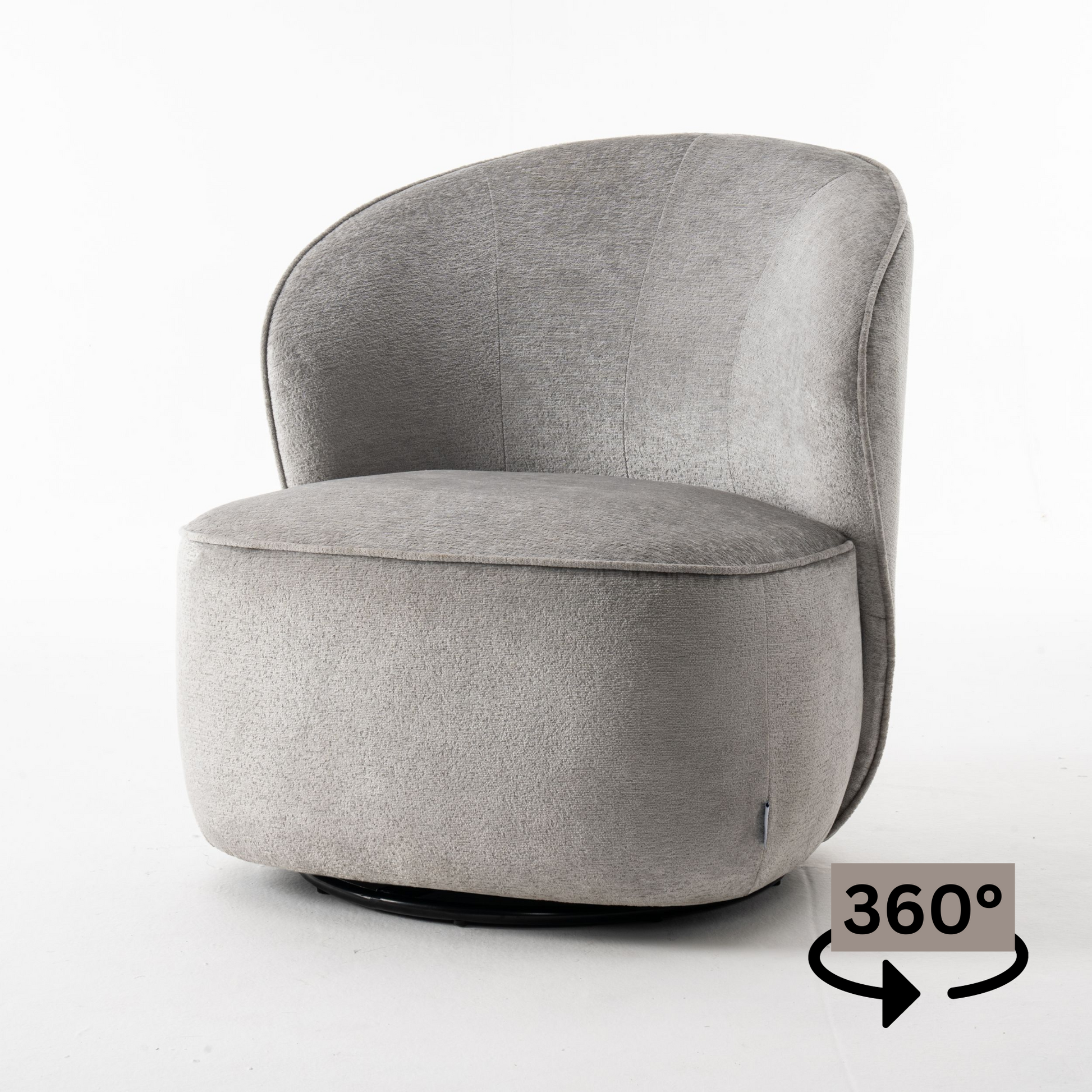 Gemütlicher Loungestuhl mit Bouclé-Stoff in Grau | Wohnzimmerstuhl Teddystoff - Modern - houseofhome24