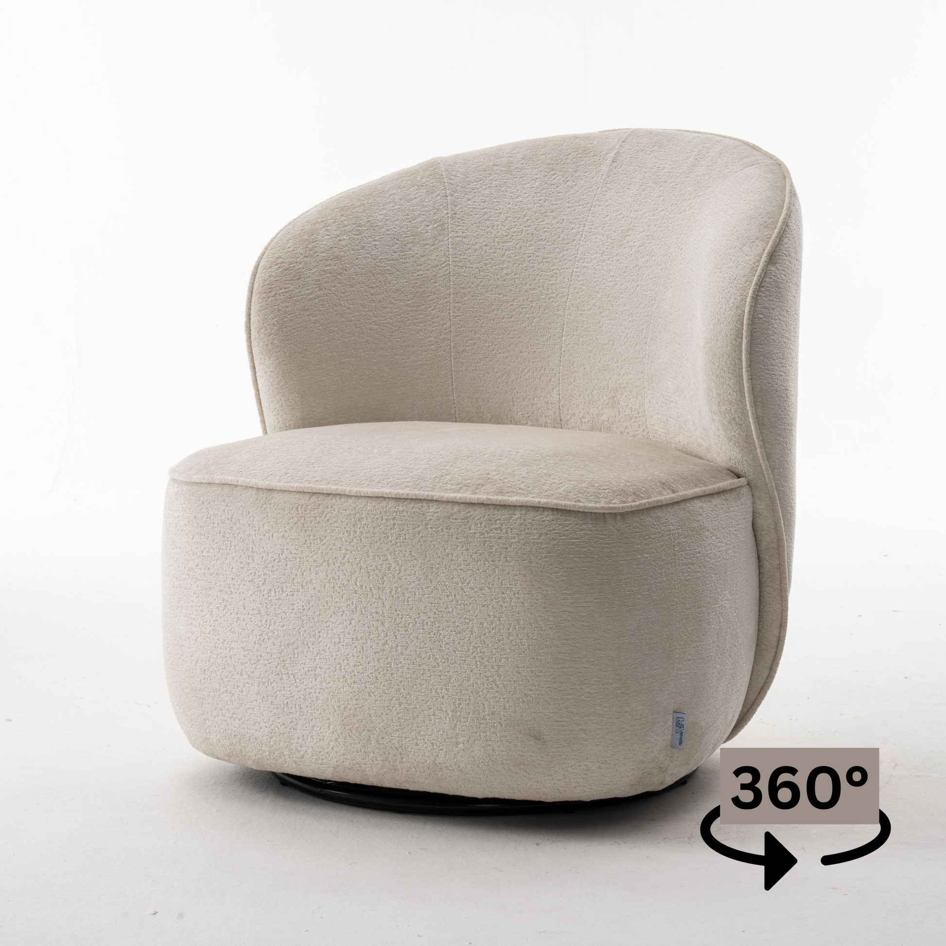 Gemütlicher Loungestuhl mit Bouclé-Stoff in Ivory | Wohnzimmerstuhl Teddystoff - Modern - houseofhome24