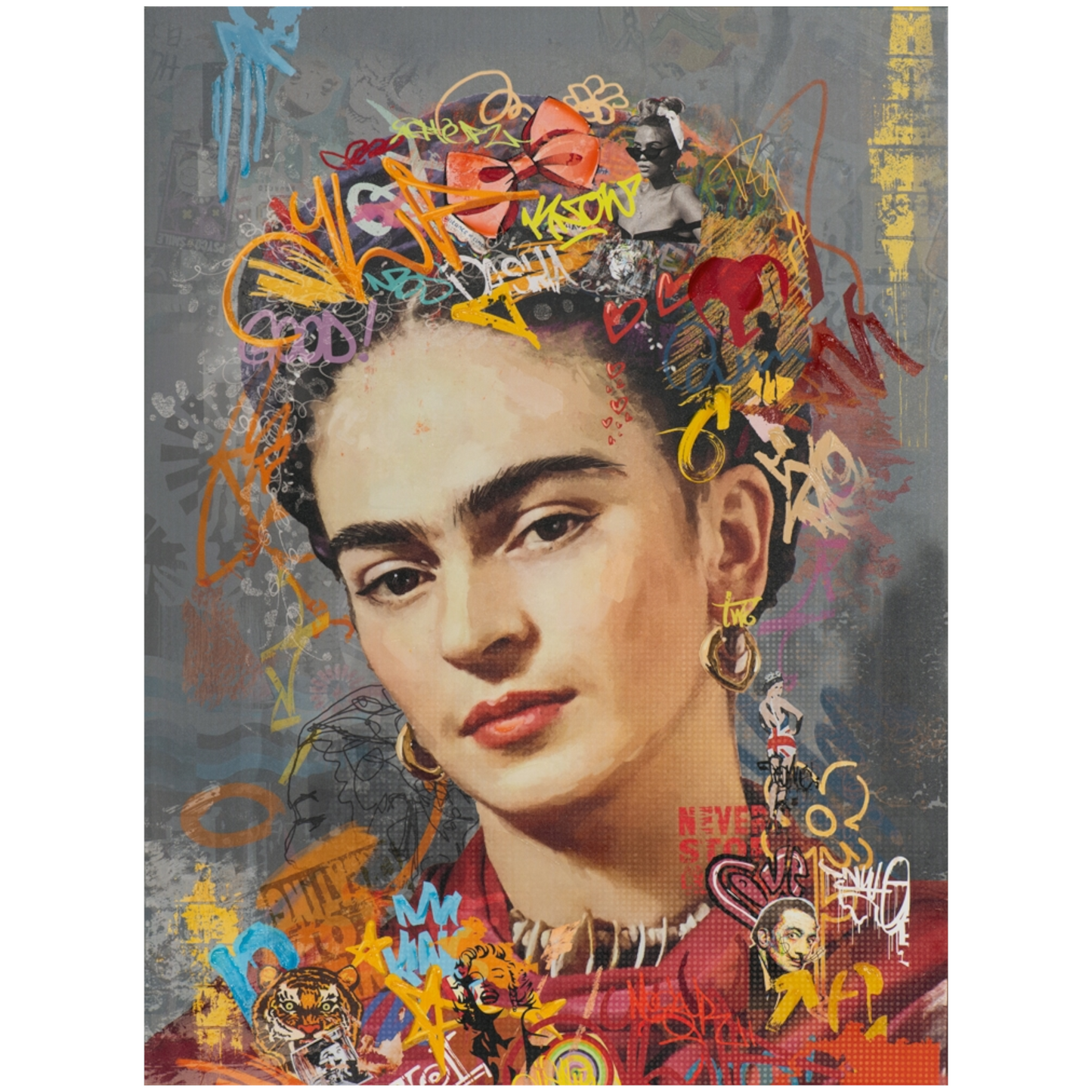 Giclée-/ Acrylgemälde auf Leinwand „Mexican Street Art Frida“ - houseofhome24