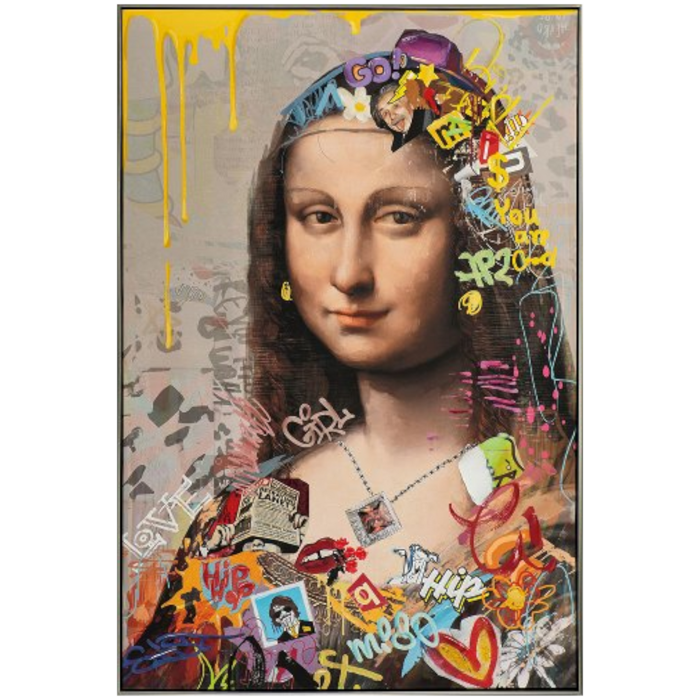 Giclée-/ Acrylgemälde auf Leinwand Graffiti-Style „Street Art Modern Lisa“ - houseofhome24