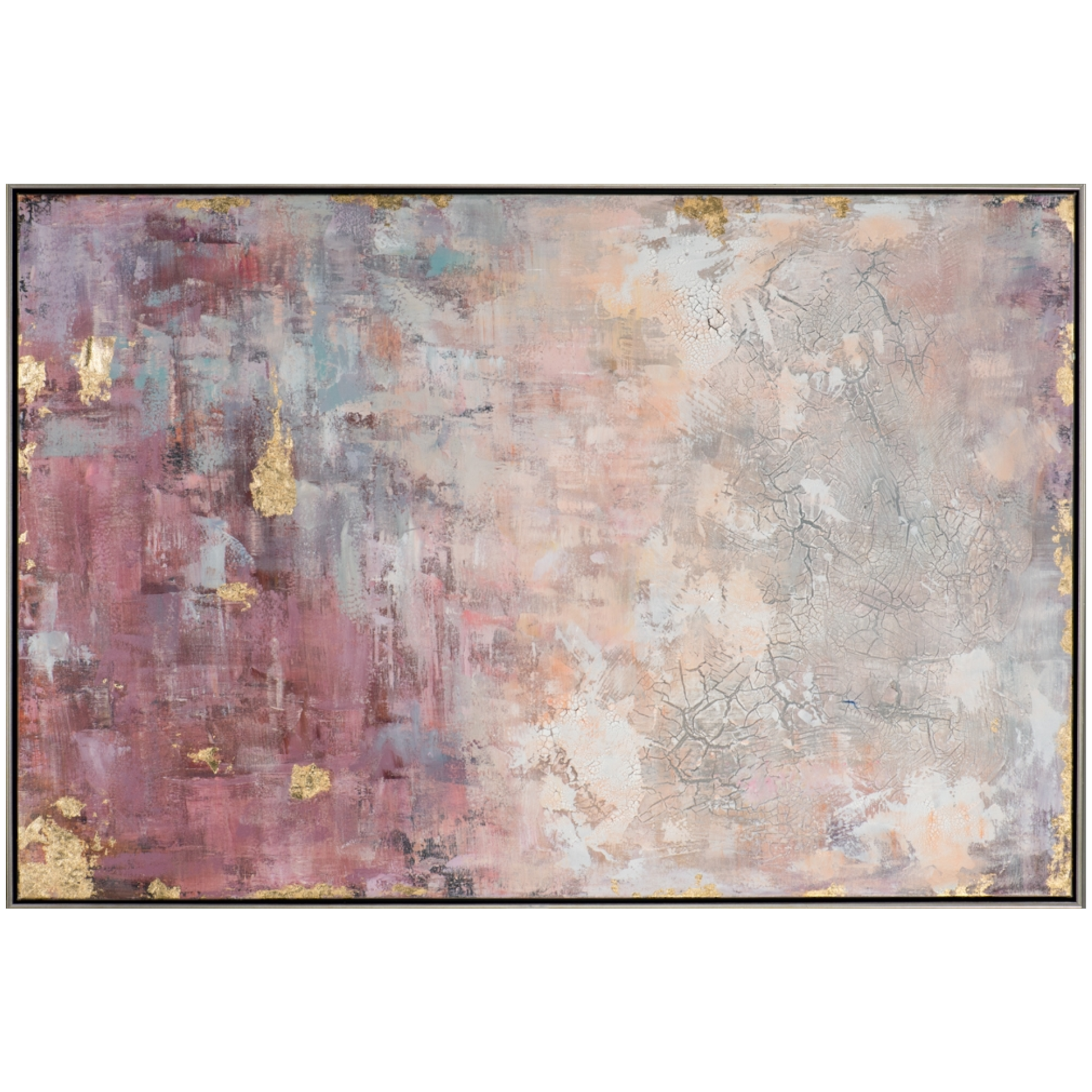 Handgemaltes Acrylgemälde auf Leinwand „Abstrakt in Rosé mit Gold“ - houseofhome24