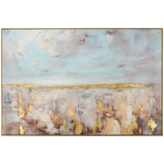 Handgemaltes Giclée-/Acrylgemälde auf Leinwand „Goldener Horizont“ - houseofhome24