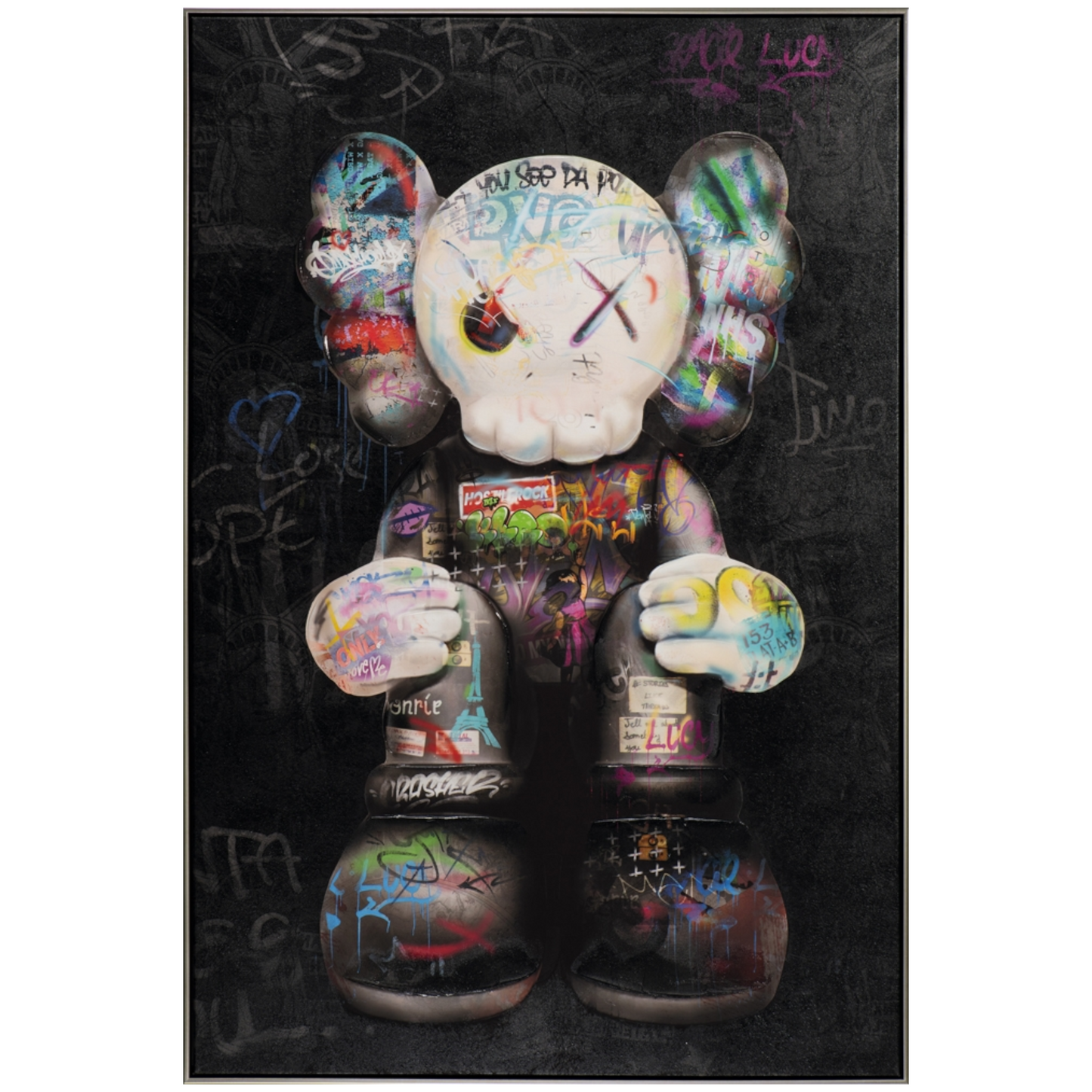 Giclée-/ Acrylgemälde im Graffiti-Style auf Leinwand „Sitting Mouse“ - houseofhome24