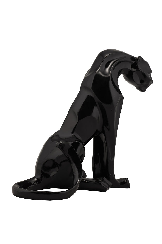 XL Luxuriöse und einzigartige Kunststein Skulptur: „Sitzender Panther“ - houseofhome24