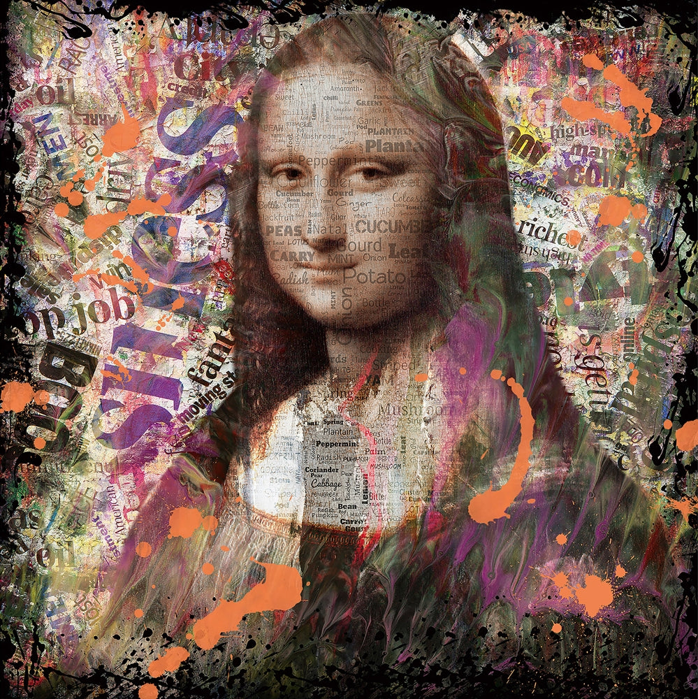 Digitaldruckgemälde auf Sicherheitsglas Graffiti-Style „Modern Lisa“ - houseofhome24