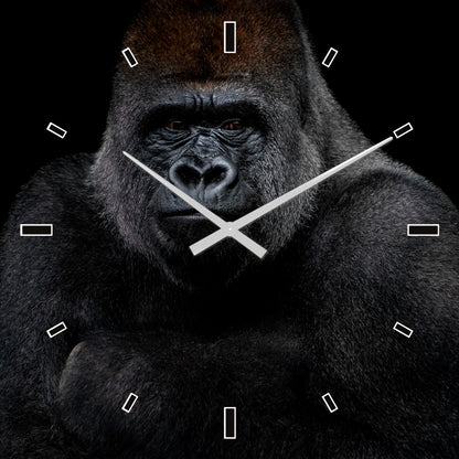 Künstlerische Wanduhr | Digitaldruck auf Sicherheitsglas | Gorilla - houseofhome24