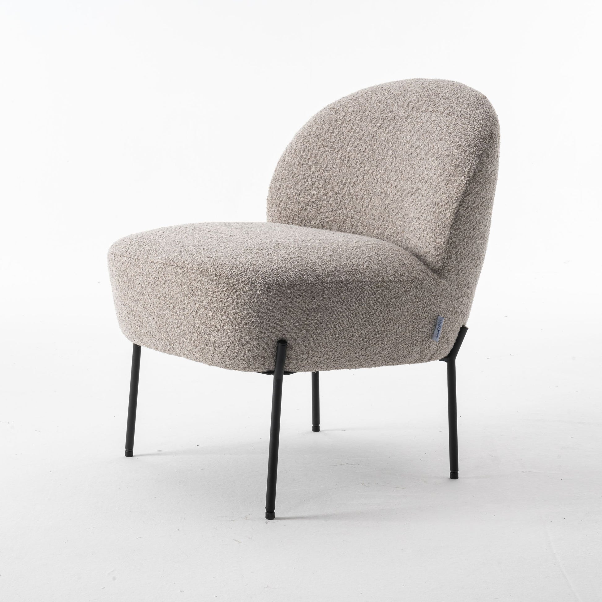 Kuscheliger Loungestuhl zum Wohlfühlen mit Teddy-Stoff in Taupe | Wohnzimmerstuhl Boucléstoff - Modern - houseofhome24