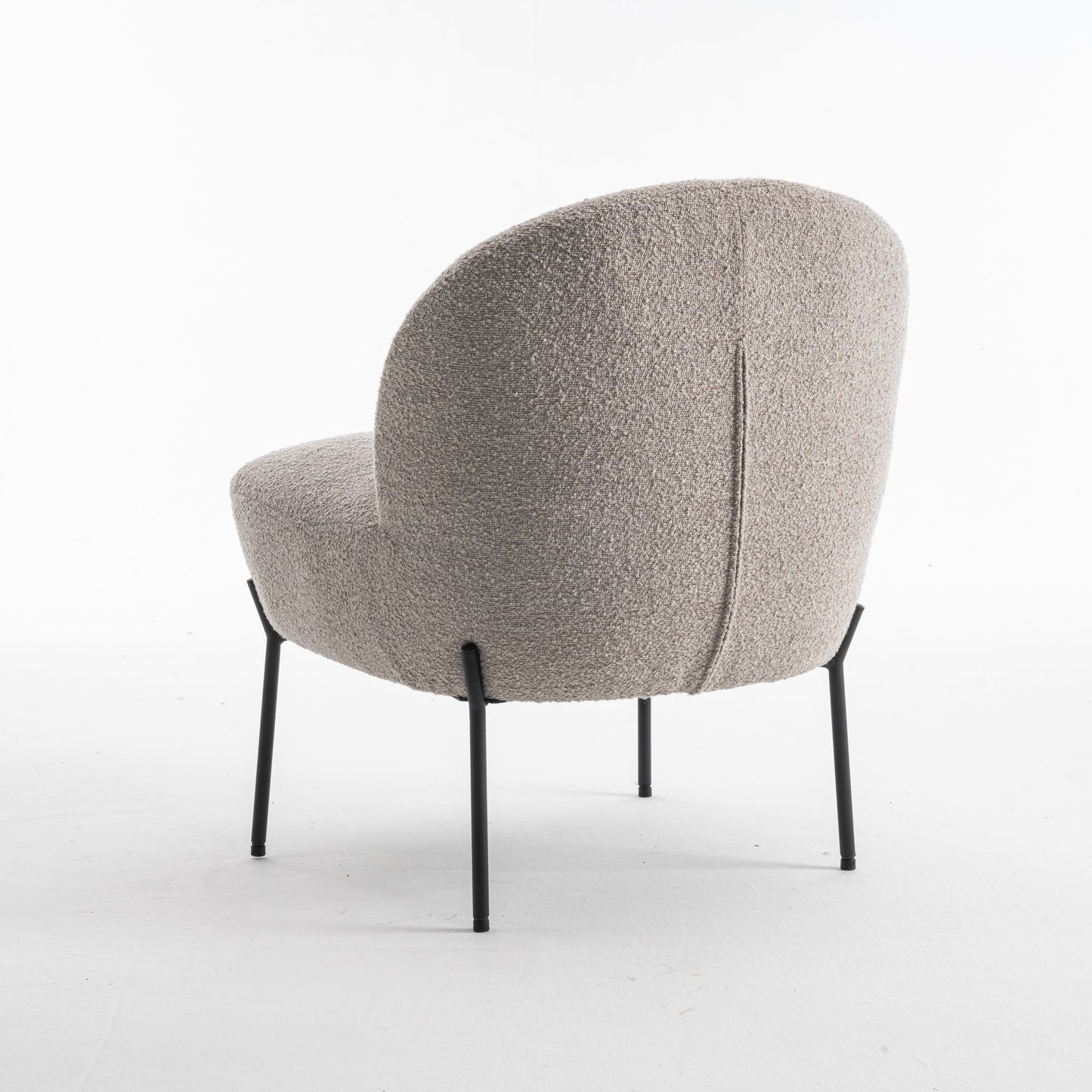 Kuscheliger Loungestuhl zum Wohlfühlen mit Teddy-Stoff in Taupe | Wohnzimmerstuhl Boucléstoff - Modern - houseofhome24