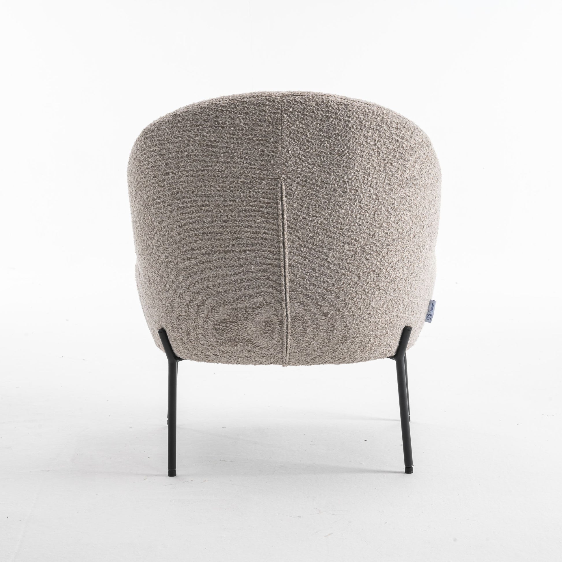Kuscheliger Loungestuhl zum Wohlfühlen mit Teddy-Stoff in Taupe | Wohnzimmerstuhl Boucléstoff - Modern - houseofhome24