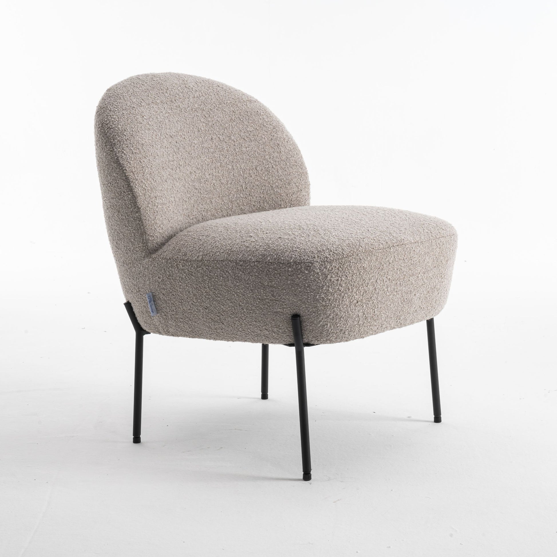 Kuscheliger Loungestuhl zum Wohlfühlen mit Teddy-Stoff in Taupe | Wohnzimmerstuhl Boucléstoff - Modern - houseofhome24