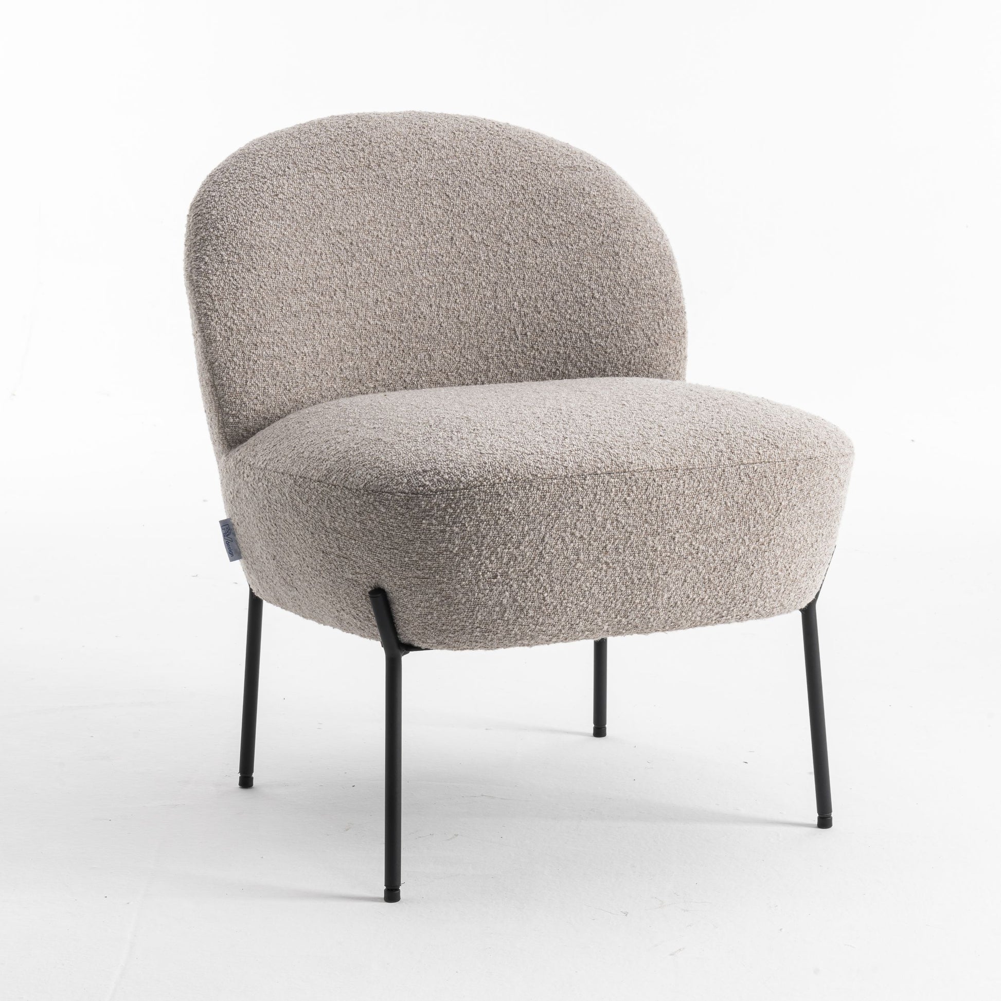 Kuscheliger Loungestuhl zum Wohlfühlen mit Teddy-Stoff in Taupe | Wohnzimmerstuhl Boucléstoff - Modern - houseofhome24