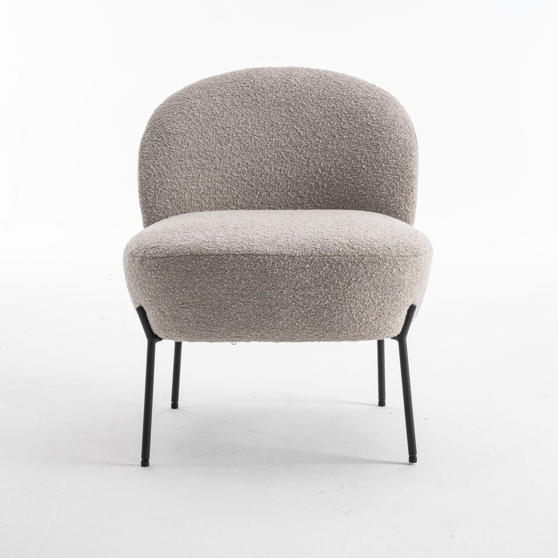Kuscheliger Loungestuhl zum Wohlfühlen mit Teddy-Stoff in Taupe | Wohnzimmerstuhl Boucléstoff - Modern - houseofhome24