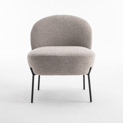 Kuscheliger Loungestuhl zum Wohlfühlen mit Teddy-Stoff in Taupe | Wohnzimmerstuhl Boucléstoff - Modern - houseofhome24