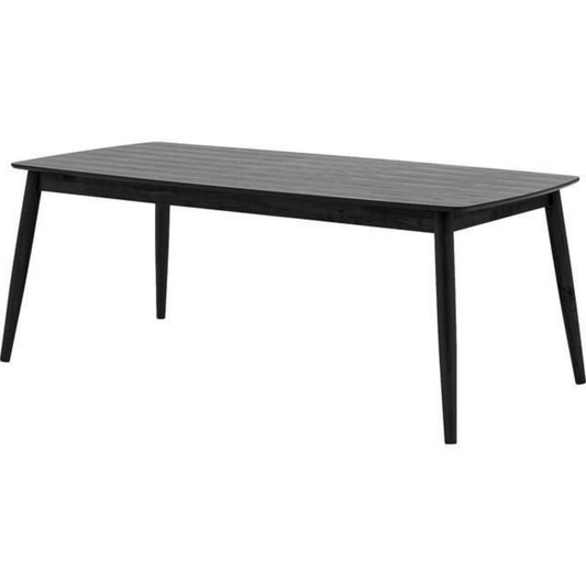 Rechteckiger Esstisch aus funierter Eiche 190x100x77 cm in Schwarz | Esszimmertisch eckig aus Eiche - houseofhome24