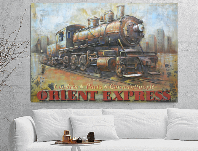 Handgefertigtes 3D-Metall-Gemälde „Orient Express“ | Wandbild aus Metall | 3D Gemälde aus Metall-Kunst - houseofhome24