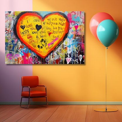 Digitaldruck-Wandbild auf Sicherheitsglas „Full of Love“ | Rahmenloses Wandbild für Büro oder Zuhause - houseofhome24