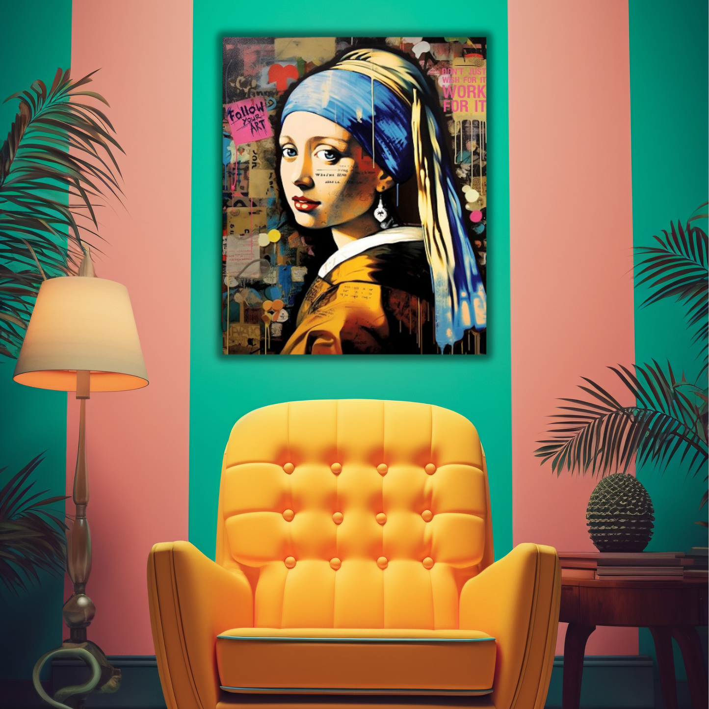 Digitaldruck-Wandbild auf Sicherheitsglas „Modern Girl with ear jewellery“ | Rahmenloses Wandbild für Büro oder Zuhause - houseofhome24