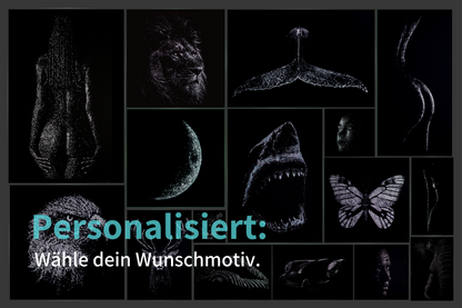 Personalisiertes Wandbild aus Glas „Wunschmotiv” | Modernes Glasbruchgemälde mit Rahmen | Wandkunst aus Glas mit Rissen | Glass Crack Wallart - houseofhome24