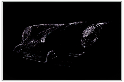 Luxeriöses Wandbild aus Glas „Porsche 356C” | Modernes Glasbruchgemälde mit Rahmen | Wandkunst aus Glas mit Rissen | Glass Crack Wallart - houseofhome24
