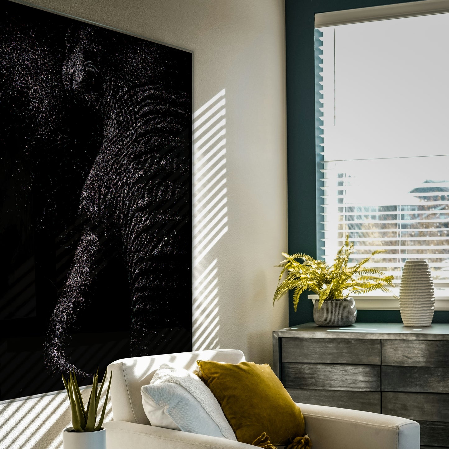 Luxeriöses Wandbild aus Glas „Großer Elefant” | Modernes Glasbruchgemälde mit Rahmen | Wandkunst aus Glas mit Rissen - houseofhome24